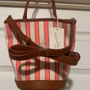 Universal Thread Red and Brown Striped Mini Bag